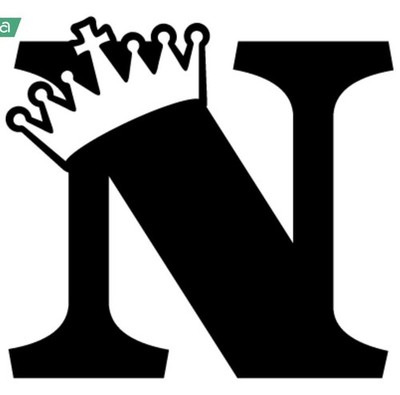 Buchstabe N mit Krone Vinyl Aufkleber Sticker