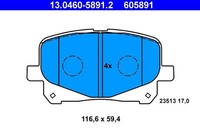 NEU - ATE 13.0460-5891.2 Bremsbelagsatz, Scheibenbremse FüR Toyota