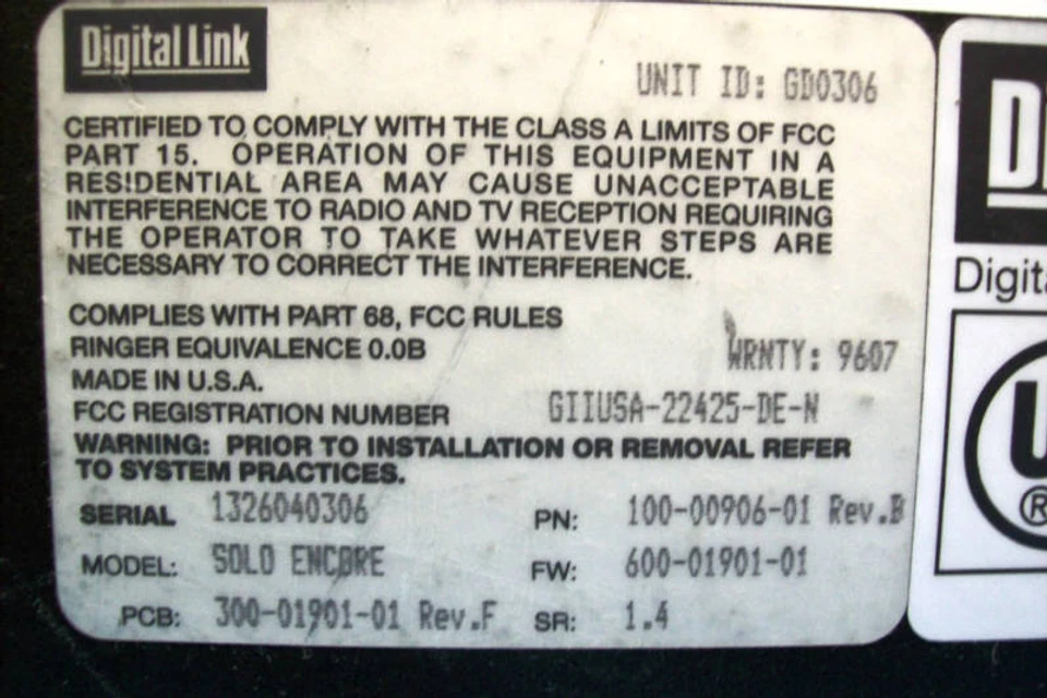 DIGITAL LINK SOLO ENCORE T1 SNMP DSU/CSU - Image 3 of 3