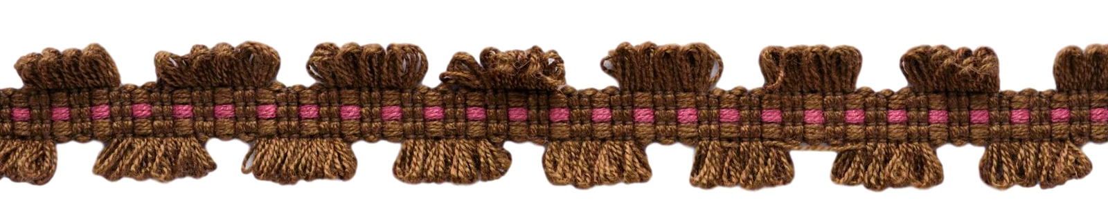 Raspberry Red, Dark Brown 7/8"" Gimp Braid [12 Yards]