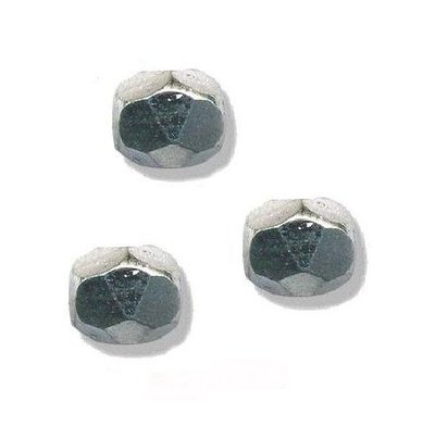 50 Perles Cristal De Bohème Facettées Argentées 4mm - Lot Pour Bijoux