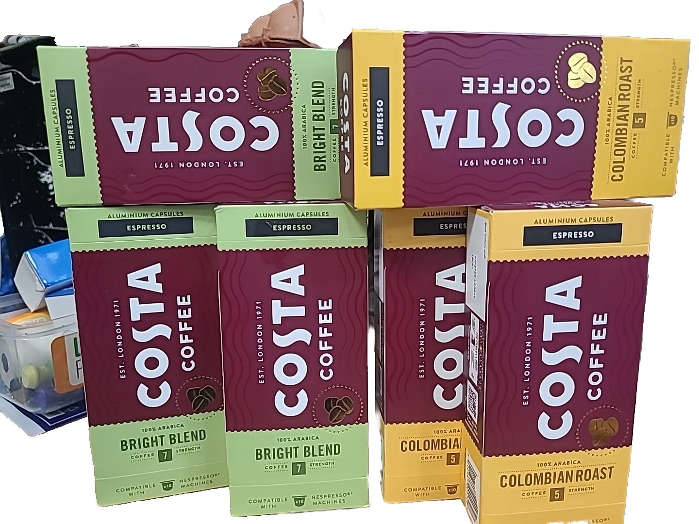 6 X PACKS Mix Costa Coffee Capsules Compatible Nespresso Machines,60