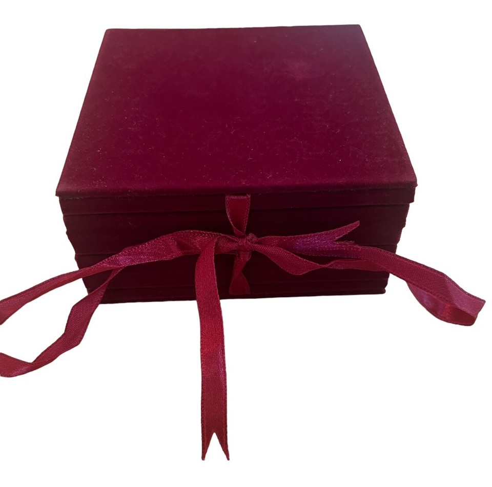 Pottery Barn family tree accordion frame embroidered red velvet 4