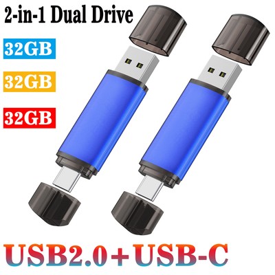 2PCS 32GB 64GB 128GB OTG TYPE-C U Disk USB2.0 USB Flash Drive Pen Drive U Disks