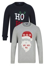 Christmas jumper mens Ho Ho Ho Santa Xmas Festive Holiday Jumper Sweater