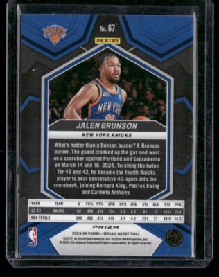 2023-24 Panini Mosaic #67 Jalen Brunson Green | eBay