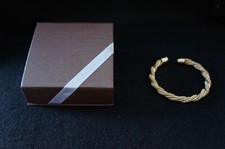 Gold Colored Braided Bangle Bracelet New In Box