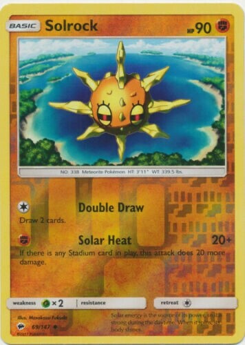 Pokemon - Solrock 69/147 - Burning Shadows - Reverse Holo - NM/M