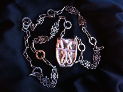 Collier Vintage Signé MICHEL BUFFET - Argent - Symboles - Excellent État