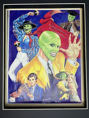 Rare The Mask Jim Carrey Artist Drawing S. Young 1994 Vintage Collectors Item