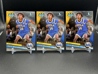 2023-2024 Topps Bowman Chrome U Devin Williams #86 1st Bowman UCLA Lot Of 3