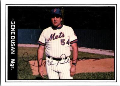 Gene Dusan autographed baseball card (Jackson Mets) 1982 TCMA #786