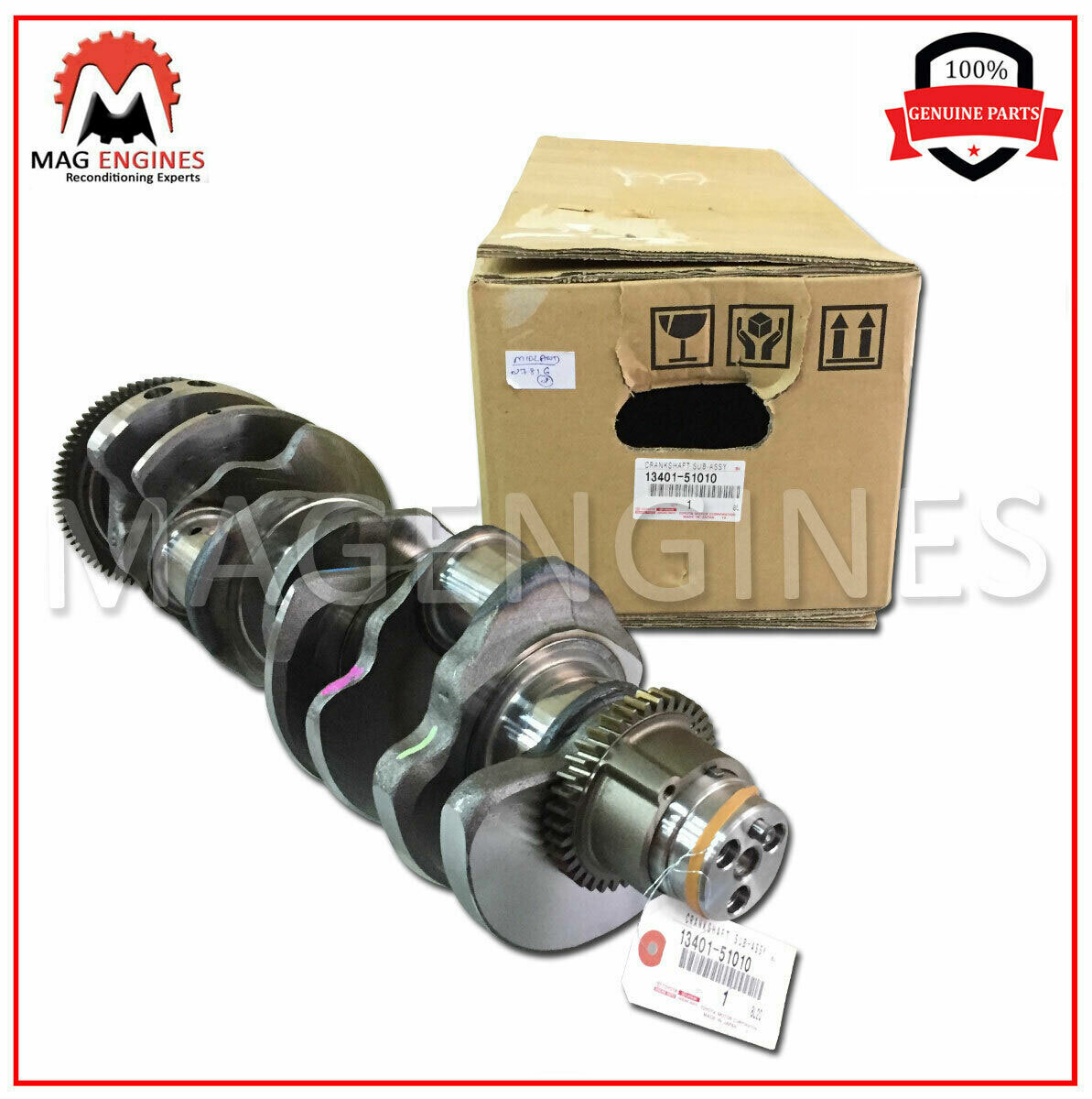 13401-51010 GENUINE OEM CRANKSHAFT 1VD-FTV V8 FOR LAND CRUISER