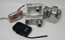 Lot of 5 Broken Point And Shoot Digital Cameras - Kodak RCA Olympus - For Parts