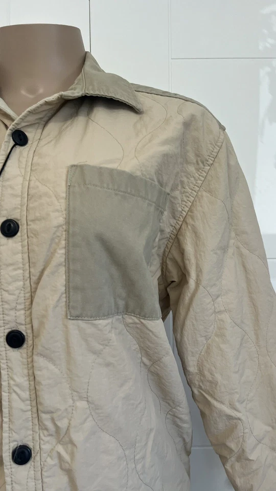 Abrigo Chaqueta Zara Acolchado Unisex Beige Talla 11_12... Foto 2 de 4