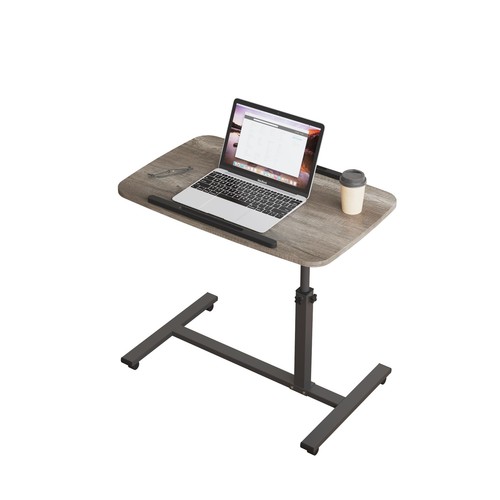 Adjustable Overbed Bedside Table with Wheels Rolling Laptop Tray Desk