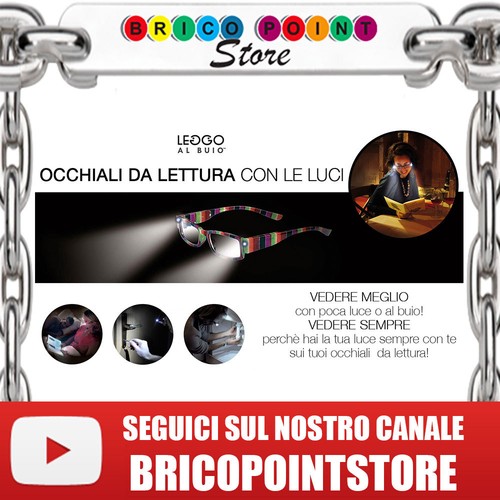 OCCHIALI DA LETTURA CON LUCI A LED LEGGO AL BUIO VARIE GRADUAZIONI GETITALY  | eBay