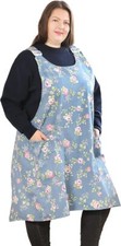 Big Plus Size Aprons For Women With Pockets Cotton Linen Baking Kitchen Cooking