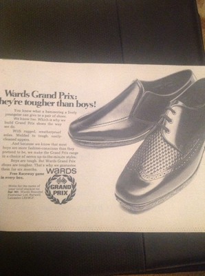 Ephemera 1970 Advert Wards Grand Prix Schuhe Tough g1l