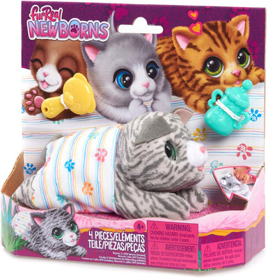 Furreal Newborns Kitty Interactive Pet, Small Plush Stuffed Animal Cat with Soun