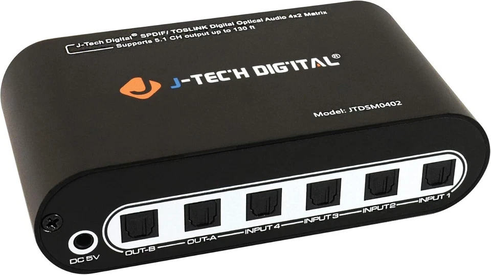 Optical Audio Matrix Switch 4x2 4K HDMI 120Hz 8K HDR Audio Extractor - Image 3 of 4