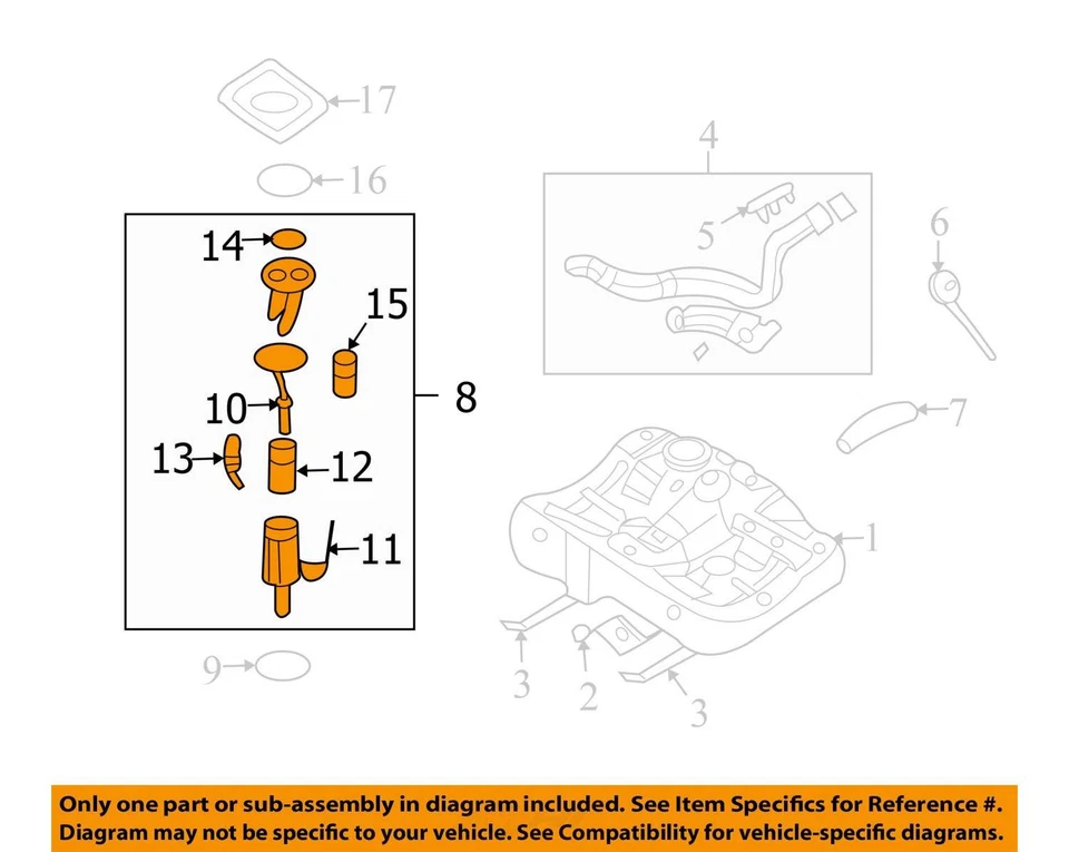2006-2010 Kia Optima электрический газовый топливный насос в сборе W6YE0 - Изображение 3 из 4