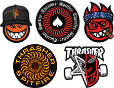 Spitfire x Thrasher Stickers Decals Assorted 5 Pack Lot Skateboard