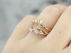 0.45 CT Moissanite Enhancer Wedding Guard Ring 14K Yellow Gold Plated Silver