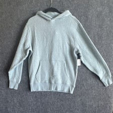 Old Navy Women s Ribbed Knit Pullover Hoodie w/ Pockets Light Blue S