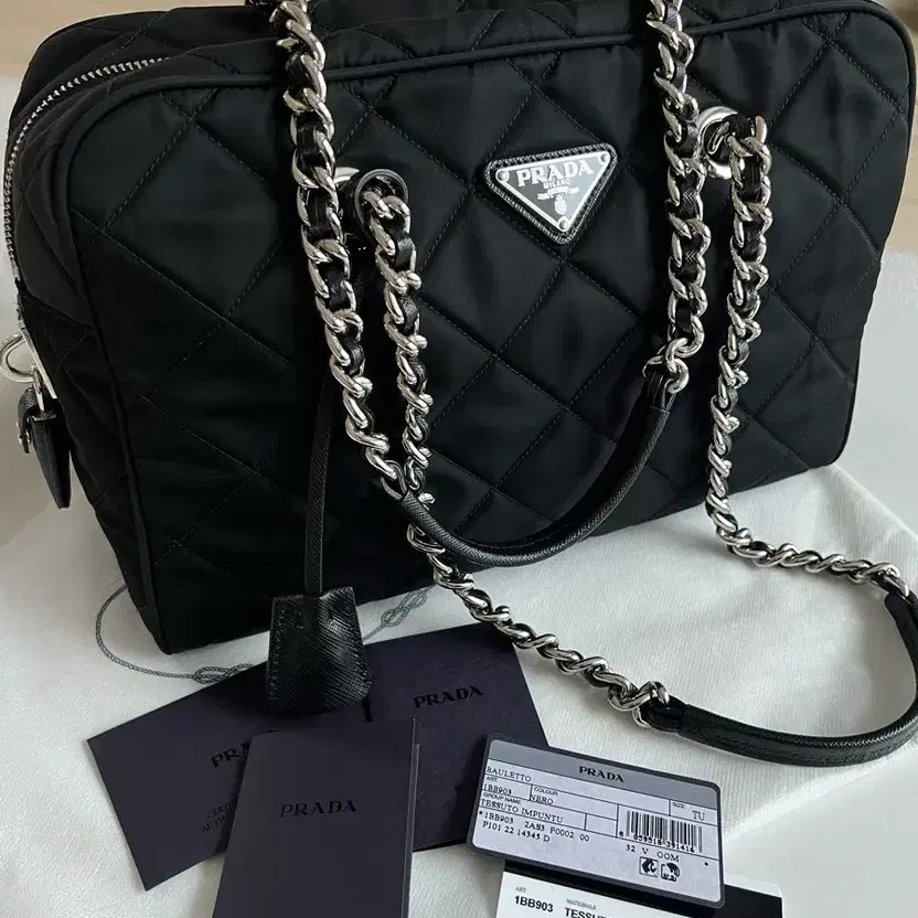 Prada Quilted Chain Nylon Shoulder Bag (Authentic) thumbnail 9