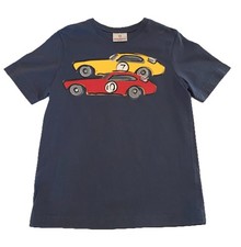 Hanna Andersson Racing Cars Sceenprint T-Shirt 140 10 EUC 41714