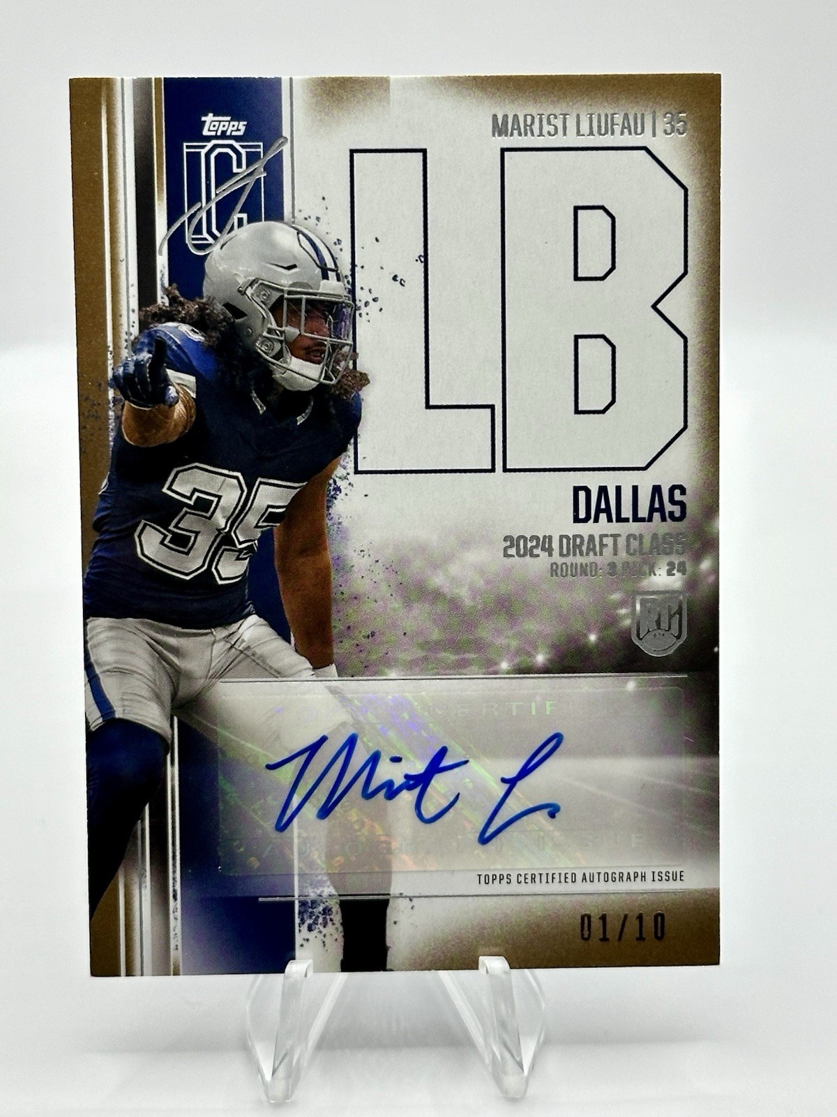Marist Liufau Topps Signature Class Rookie Class Autograph Variation #RCAML Gold