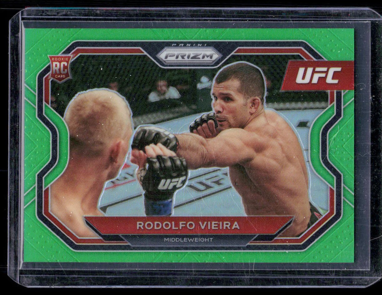 2021 Panini Prizm UFC #107 Rodolfo Vieira Neon Green Prizms #/75