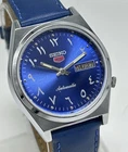 Vintage Seiko 5 Blue Dial Day-Date Automatic Movement No.7009A Men Wrist Watch
