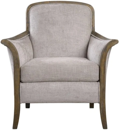 Transitional Taupe Accent Chair - Brittoney 23369 Stylish Comfort - Picture 1 of 6