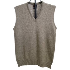 Robert Bruce Vintage Knit V-Neck Sweater Vest Made in USA Union Made Wool Blend