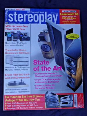 STEREOPLAY 1/09,BRINKMANN OASIS,B&M BM 25,BLUMENHOFER GENUIN,LOGAN CLX,VINCENT S