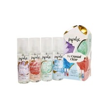IMPULSE BE CRYSTAL CLEAR BODY MIST GIFT SET 4 X 150MLS NEW BOXED FREE P&P 