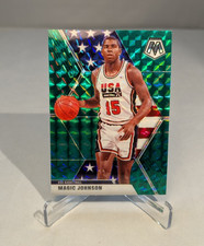 2019-20 Panini Mosaic Magic Johnson Green Prizm Team Usa #255 LA LAKERS