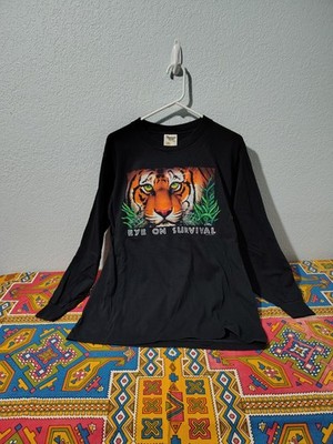 Vintage Tiger Eye On Survival tShirt long sleeve Tennessee River Gold: c102