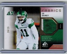2021 Upper Deck SP Game Used CFL Patch Ed Gainey Saskatchewan Roughriders 24/25