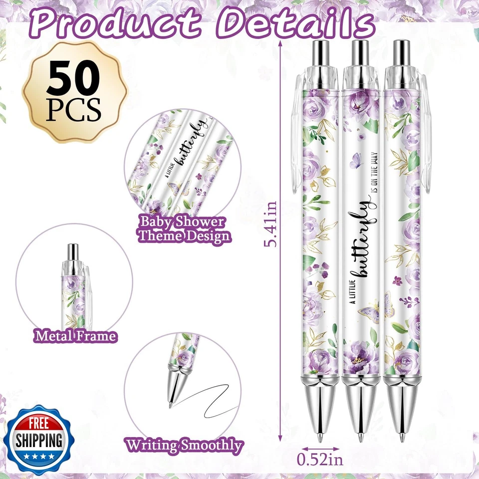 Lebsitey 50 наборов фиолетовый бабочка тема детский душ сувениры для гостей, пола  - Изображение 2 из 4