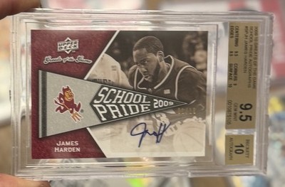 2009 UD Greats of the Game James Harden School Pride Rookie /10 BGS 9.5 Auto 10