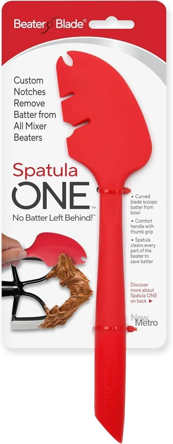 Silicone Spatula ONE Mixer Beater Scraper & Spatula Cherry Red