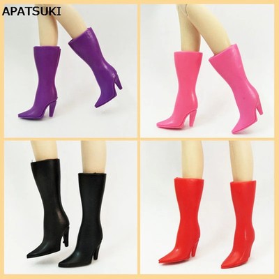 Mode High Heel Schuhe für Barbie Puppe Lange Stiefel für Barbie Puppenhaus 1/6