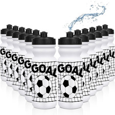 12 Pack Soccer Water Bottles Bulk 20 Oz Reusable Squeeze Water Bottles Plastic S