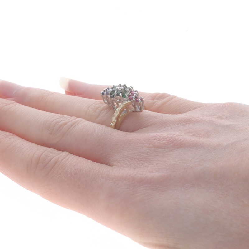 Yellow Gold Simulated Emerald Lab-Created Sapphir… - image 4