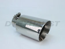 Bolt-On Exhaust Tip - Slanted Double Wall - 2.5" Inlet - 4" Outlet - 8" Long