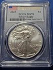 2025 $1 American Silver Eagle PCGS MS70 First Strike Flag