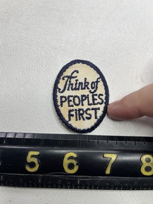 Vintage Small HAS STAINING Think Of PEOPLES FIRST Bank Banking Patch T163